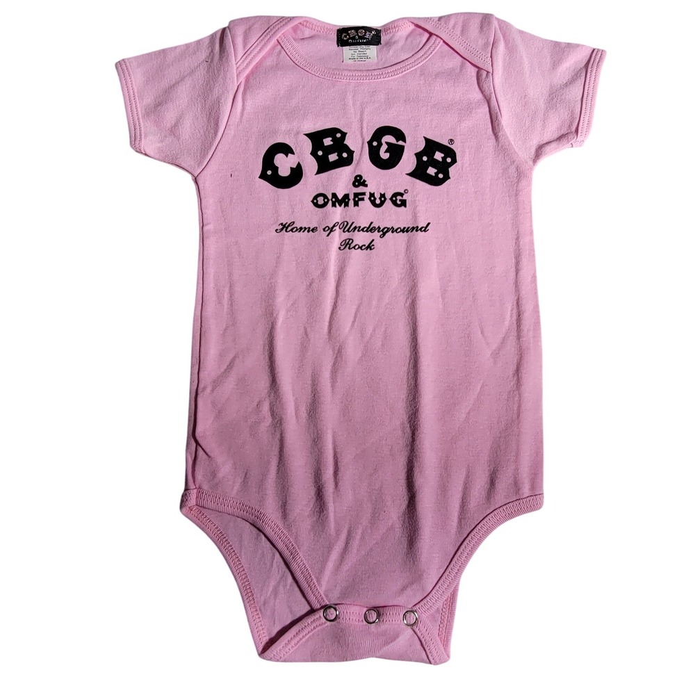 CBGB OMFUG Pink Graphic Rock Baby Bodysuit 18-24 Months Made in USA